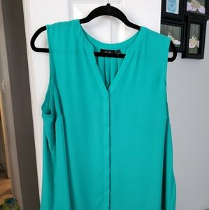 Teal sleeveless blouse